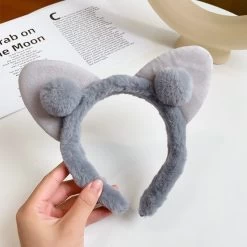 Kawaii Plush Cat Ears Hair Tie -Kawaii Fashion Shop Kawaii Plush Hair Tie for Women Sweet Cat Ears Makeup Face Washing Plush Hairband Party Festival 2