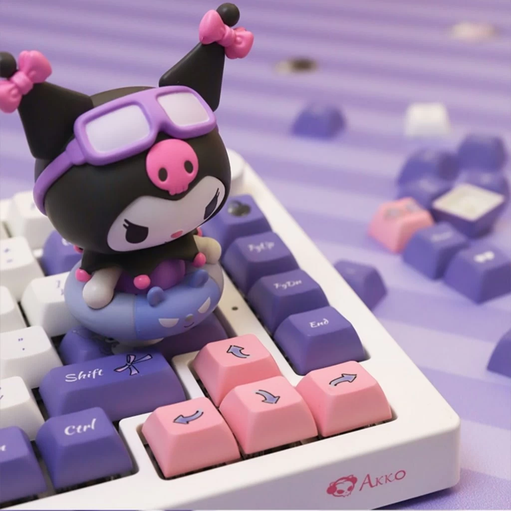 Kawaii Purple Kuromi Mechanical Keycaps Set 8 Kawaii Purple Kuromi Mechanical Keycaps Set - Image 6