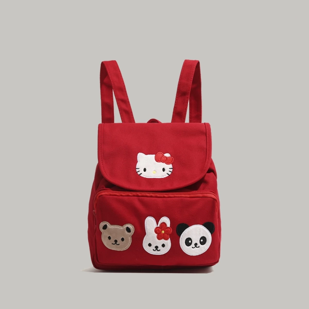 Kawaii Red Hello Kitty Canvas Backpack 4 Kawaii Red Hello Kitty Canvas Backpack - Image 2