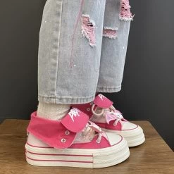 Kawaii Rose Red High-top Canvas Shoes -Kawaii Fashion Shop Kawaii Rose Red High top Canvas Shoes 10