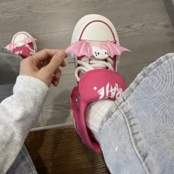 Kawaii Rose Red High-top Canvas Shoes -Kawaii Fashion Shop Kawaii Rose Red High top Canvas Shoes 2