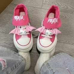 Kawaii Rose Red High-top Canvas Shoes -Kawaii Fashion Shop Kawaii Rose Red High top Canvas Shoes 5