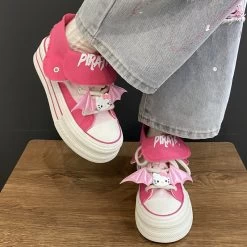 Kawaii Rose Red High-top Canvas Shoes -Kawaii Fashion Shop Kawaii Rose Red High top Canvas Shoes 7