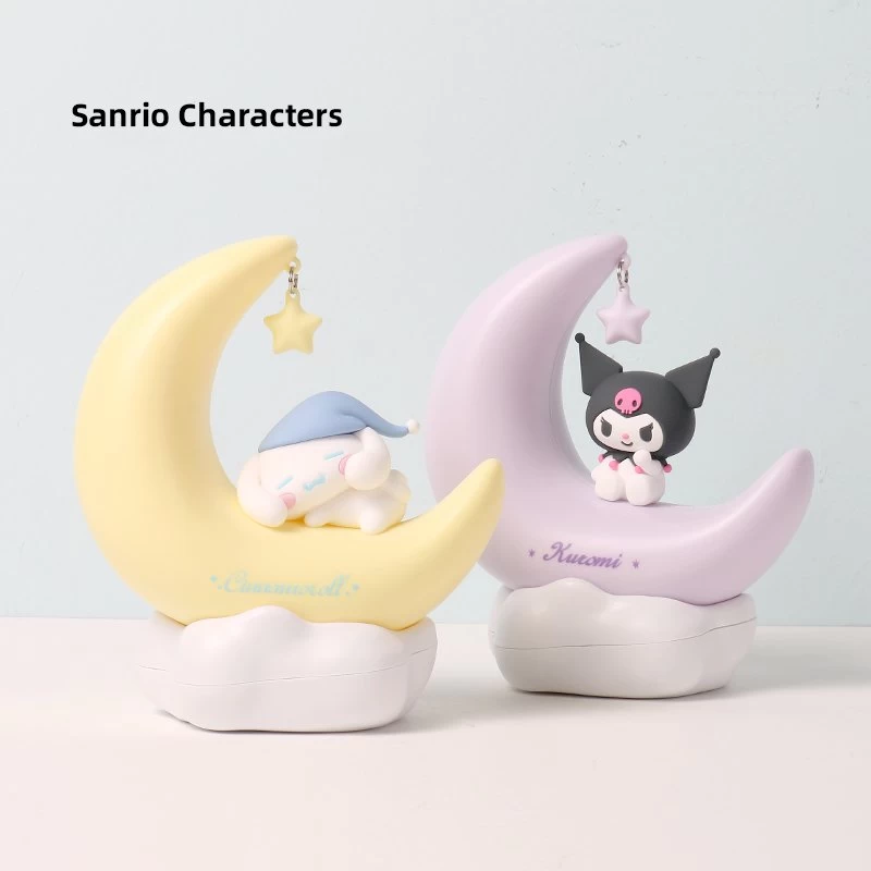 Kawaii Sanrio Cinnamoroll Kuromi Moon Night Light 3 Kawaii Sanrio Cinnamoroll Kuromi Moon Night Light