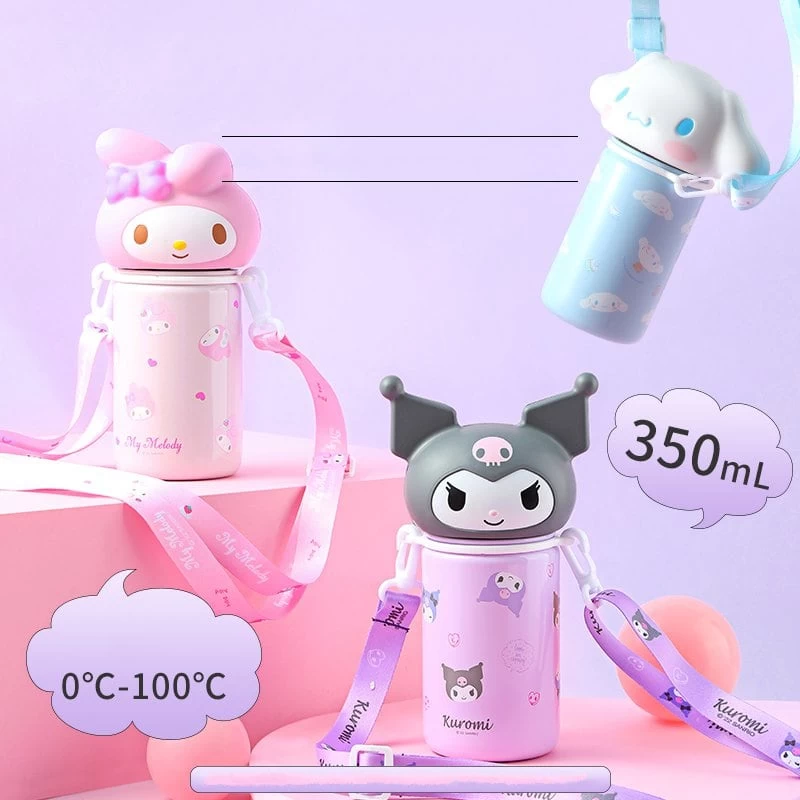 Kawaii Sanrio Kuromi Cinnamoroll Doll Portable Water Cup 3 Kawaii Sanrio Kuromi Cinnamoroll Doll Portable Water Cup