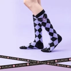 Kawaii Sanrio Kuromi Mid-Tube Stockings -Kawaii Fashion Shop Kawaii Sanrio Kuromi Mid Tube Stockings 4