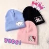 Kawaii Sanrio Knitted Cap -Kawaii Fashion Shop Kawaii Sanrio Plush Accessories Cartoon Hello Kittys Kuromi My Melody Cinnamoroll Anime Knitted Cap Cute Beauty