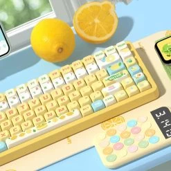 Kawaii Sea Salt Lemon Cheese Theme Keycaps -Kawaii Fashion Shop Kawaii Sea Salt Lemon Cheese Theme Keycaps 1