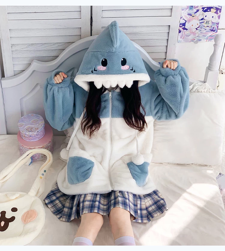 Kawaii Shark Plush Hoodie 4 Kawaii Shark Plush Hoodie - Image 2