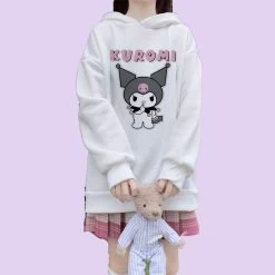 Kawaii Soft Girl Style Cartoon Kuromi Print Loose Hoodie 13 Kawaii Soft Girl Style Cartoon Kuromi Print Loose Hoodie -Kawaii Fashion Shop Kawaii Soft Girl Style Cartoon Kuromi Print Loose Hoodie 13