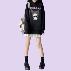Kawaii Soft Girl Style Cartoon Kuromi Print Loose Hoodie 15 Kawaii Soft Girl Style Cartoon Kuromi Print Loose Hoodie -Kawaii Fashion Shop Kawaii Soft Girl Style Cartoon Kuromi Print Loose Hoodie 4