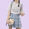 Kawaii Soft Girl Style White Cartoon Bear Print T-shirt -Kawaii Fashion Shop Kawaii Soft Girl Style White Cartoon Bear Print T shirt