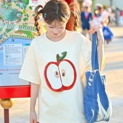 Kawaii Summer Cartoon Page Flip Apple T-Shirt -Kawaii Fashion Shop Kawaii Summer Cartoon Page Flip Apple T Shirt 5