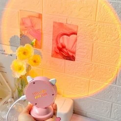 Kawaii Sunset Atmosphere Light 10 Kawaii Sunset Atmosphere Light -Kawaii Fashion Shop Kawaii Sunset Light Photo prop Desktop Atmosphere Sunset Dawn Light Bedroom Projection Rainbow Table Lamp Decoration 2
