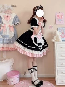 Kawaii Sweet Black Lolita Maid Dress -Kawaii Fashion Shop Kawaii Sweet Black Lolita Maid Dress 6