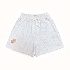 Kawaii Sweet Girl Style Bear Embroidered High Waist Shorts -Kawaii Fashion Shop Kawaii Sweet Girl Style Bear Embroidered High Waist Shorts 6