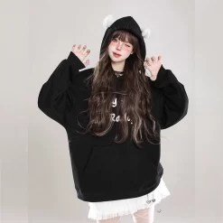 Kawaii Sweet Girl Style Black Cartoon Cat Embroidered Sweatshirt 12 Kawaii Sweet Girl Style Black Cartoon Cat Embroidered Sweatshirt -Kawaii Fashion Shop Kawaii Sweet Girl Style Black Cartoon Cat Embroidered Sweatshirt 6