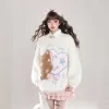 Kawaii Sweet Girl Style Cute Bear Round Embroidery Pullover Sweater -Kawaii Fashion Shop Kawaii Sweet Girl Style Cute Bear Round Embroidery Pullover Sweater 8