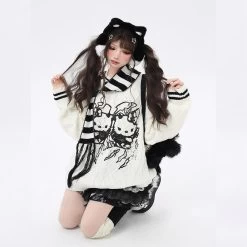 Kawaii Sweet Girl Style Hello Kitty Printed Sweater 12 Kawaii Sweet Girl Style Hello Kitty Printed Sweater -Kawaii Fashion Shop Kawaii Sweet Girl Style Hello Kitty Printed Sweater 1