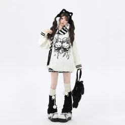 Kawaii Sweet Girl Style Hello Kitty Printed Sweater 13 Kawaii Sweet Girl Style Hello Kitty Printed Sweater -Kawaii Fashion Shop Kawaii Sweet Girl Style Hello Kitty Printed Sweater 2