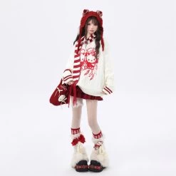 Kawaii Sweet Girl Style Hello Kitty Printed Sweater 15 Kawaii Sweet Girl Style Hello Kitty Printed Sweater -Kawaii Fashion Shop Kawaii Sweet Girl Style Hello Kitty Printed Sweater 5