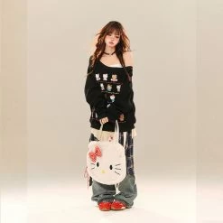 Kawaii Sweet Girl Style Hello Kitty Printed Sweatshirt -Kawaii Fashion Shop Kawaii Sweet Girl Style Hello Kitty Printed Sweatshirt 1