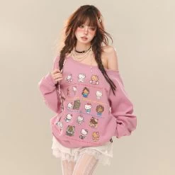 Kawaii Sweet Girl Style Hello Kitty Printed Sweatshirt -Kawaii Fashion Shop Kawaii Sweet Girl Style Hello Kitty Printed Sweatshirt 10