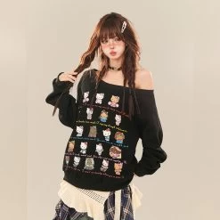 Kawaii Sweet Girl Style Hello Kitty Printed Sweatshirt -Kawaii Fashion Shop Kawaii Sweet Girl Style Hello Kitty Printed Sweatshirt 6