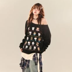Kawaii Sweet Girl Style Hello Kitty Printed Sweatshirt -Kawaii Fashion Shop Kawaii Sweet Girl Style Hello Kitty Printed Sweatshirt 7