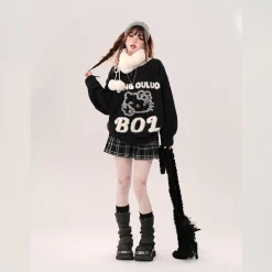 Kawaii Sweet Girl Style Pink Hello Kitty Embroidered Sweater 17 Kawaii Sweet Girl Style Pink Hello Kitty Embroidered Sweater -Kawaii Fashion Shop Kawaii Sweet Girl Style Pink Hello Kitty Embroidered Sweater 3