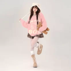 Kawaii Sweet Girl Style Pink Hello Kitty Embroidered Sweater 15 Kawaii Sweet Girl Style Pink Hello Kitty Embroidered Sweater -Kawaii Fashion Shop Kawaii Sweet Girl Style Pink Hello Kitty Embroidered Sweater 6