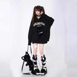 Kawaii Sweet Girly Style Purple 3D Embroidered Kitten Sweatshirt -Kawaii Fashion Shop Kawaii Sweet Girly Style Purple 3D Embroidered Kitten Sweatshirt 3