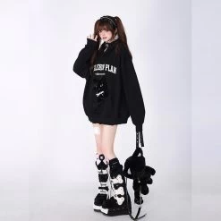 Kawaii Sweet Girly Style Purple 3D Embroidered Kitten Sweatshirt -Kawaii Fashion Shop Kawaii Sweet Girly Style Purple 3D Embroidered Kitten Sweatshirt 6