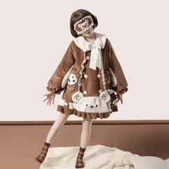 Sweet Lolita Style Cartoon Bear Plush Pajamas Set 15 Sweet Lolita Style Cartoon Bear Plush Pajamas Set -Kawaii Fashion Shop Kawaii Sweet Lolita Style Cartoon Bear Plush Pajamas Set 7