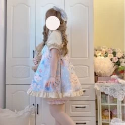 Kawaii Sweet Style Cartoon Navy Bear Print Lolita OP Dress 15 Kawaii Sweet Style Cartoon Navy Bear Print Lolita OP Dress -Kawaii Fashion Shop Kawaii Sweet Style Cartoon Navy Bear Print Lolita OP Dress 6