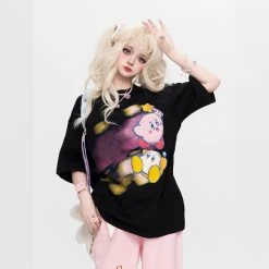 Kawaii Sweet Style Kirby Printed T-shirt -Kawaii Fashion Shop Kawaii Sweet Style Kirby Printed T shirt 4