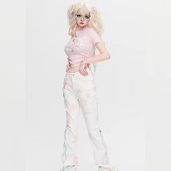 Kawaii Sweet Style Pink Hello Kitty Printed Round Neck T-shirt 12 Kawaii Sweet Style Pink Hello Kitty Printed Round Neck T-shirt -Kawaii Fashion Shop Kawaii Sweet Style Pink Hello Kitty Printed Round Neck T shirt 4