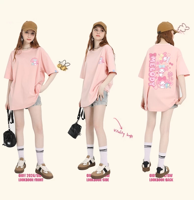 Kawaii Sweet Style Pink My Melody Printed T-shirt 7 Kawaii Sweet Style Pink My Melody Printed T-shirt - Image 5