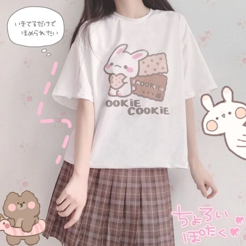 Kawaii Bunny Cookie T-shirt 4 Kawaii Bunny Cookie T-shirt - Image 2