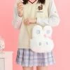 Kawaii White Plush Rabbit Messenger Bag 2 Kawaii White Plush Rabbit Messenger Bag -Kawaii Fashion Shop Kawaii White Plush Rabbit Messenger Bag 1