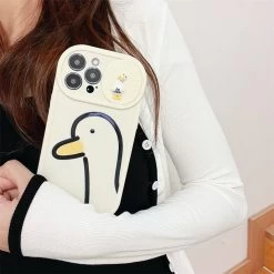 Cute 3D Cartoon Duck IPhone Case -Kawaii Fashion Shop Korea Cute 3D Cartoon Duck Push Pull Camera Lens Protective Phone Case For iPhone 13 12 2