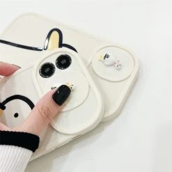 Cute 3D Cartoon Duck IPhone Case -Kawaii Fashion Shop Korea Cute 3D Cartoon Duck Push Pull Camera Lens Protective Phone Case For iPhone 13 12 3