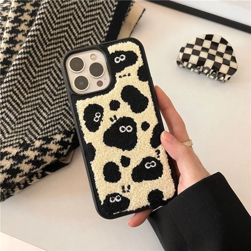 Kawaii Plush Embroidered Briquettes IPhone Case 5 Kawaii Plush Embroidered Briquettes IPhone Case - Image 3