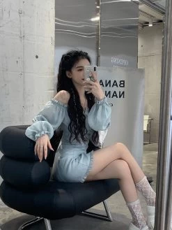 Korean Long Sleeve Fairy Dress 12 Korean Long Sleeve Fairy Dress -Kawaii Fashion Shop Korean Long Sleeve Fairy Dress 5