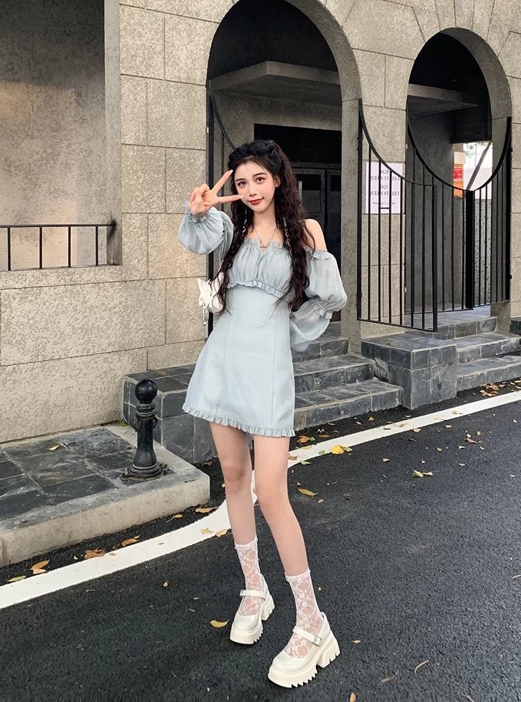 Korean Long Sleeve Fairy Dress 8 Korean Long Sleeve Fairy Dress - Image 6