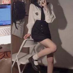 Korean Sailor Uniforms College Style JK Skirt Suit -Kawaii Fashion Shop Korean Sailor Uniforms College Style JK Skirt 5