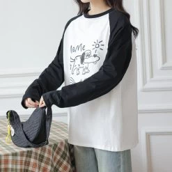Korean Style Cartoon Puppy Print Round Neck Long Sleeve T-shirt 15 Korean Style Cartoon Puppy Print Round Neck Long Sleeve T-shirt -Kawaii Fashion Shop Korean Style Cartoon Puppy Print Round Neck Long Sleeve T shirt 15