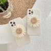 White Weave Daisy Flower IPhone Case 2 White Weave Daisy Flower IPhone Case -Kawaii Fashion Shop Korean Weave Daisy Flower Phone Case For iphone 12 Pro Max 7 8Plus XR XS Max