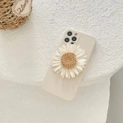 White Weave Daisy Flower IPhone Case -Kawaii Fashion Shop Korean Weave Daisy Flower Phone Case For iphone 12 Pro Max 7 8Plus XR XS Max 2