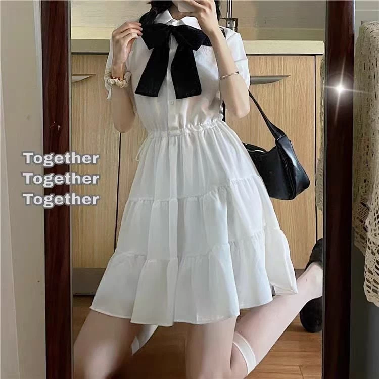 Korean White Sweet One Piece Dress 10 Korean White Sweet One Piece Dress - Image 8